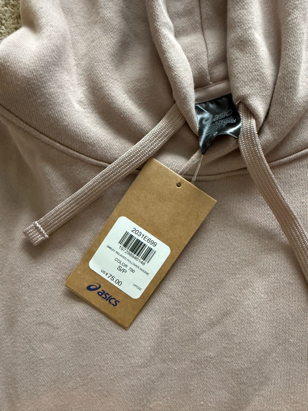 BNWT! ASICS SWEAT RELAX PULL OVER HOODIE - SMALL (unisex) - Picture 3 of 4